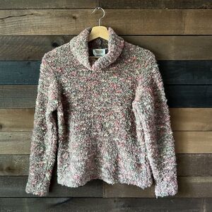 Talbots Wool Mohair Blend Turtleneck Sweater  Multicolor Knit Made In Italy